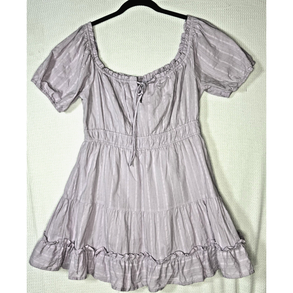Lost + Wander Lavender Mini Dress Women’s Large Puff Sleeve Cottagecore Tiered - Picture 5 of 15